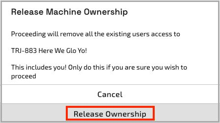 Release printer ownership confirmation