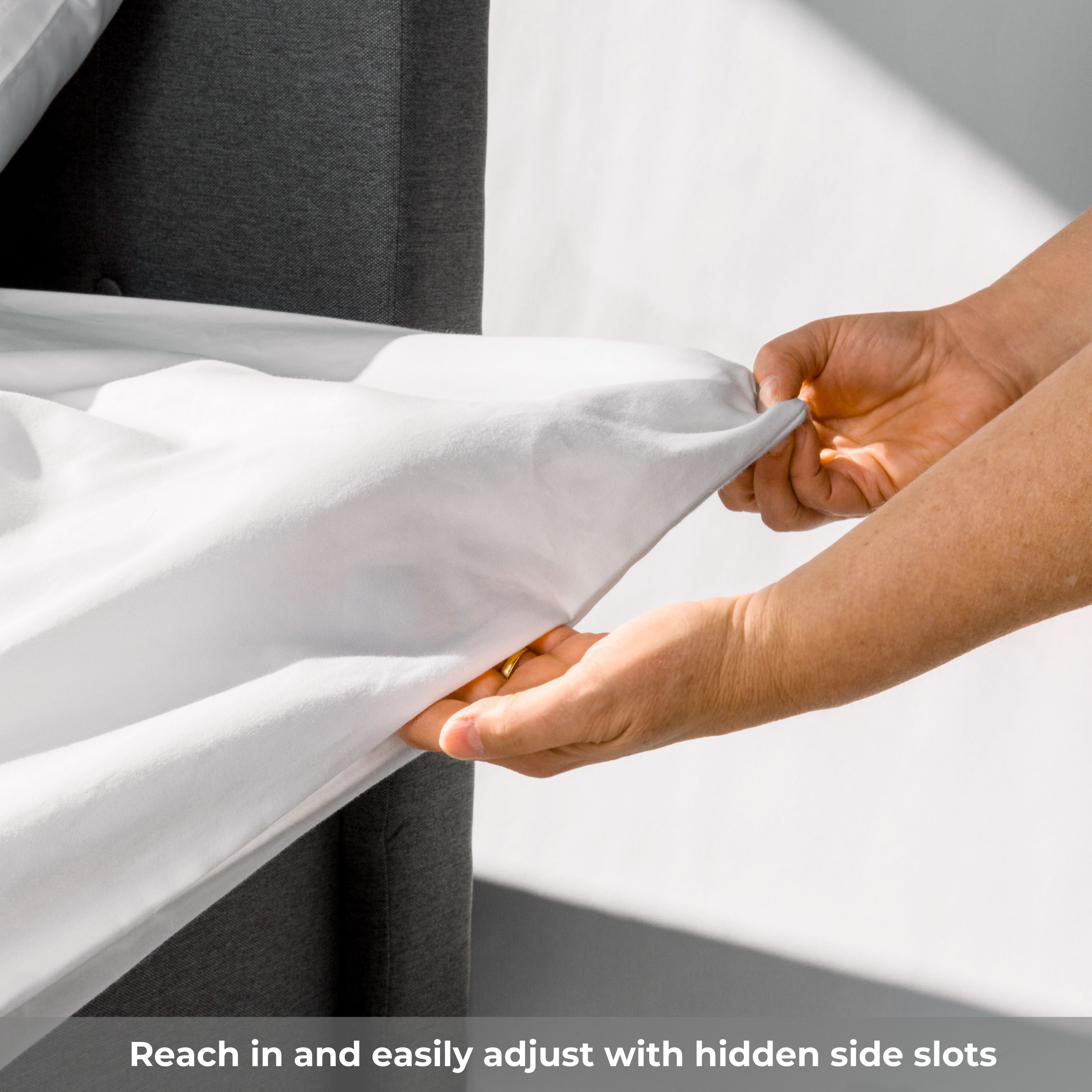 QuickZip duvet cover easy adjustments callout